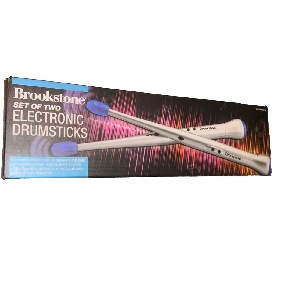 Brookstone Electronic Drumsticks Set Of Two Used 1x With Box